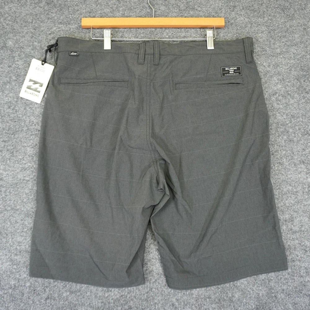 NEW Billabong Hybrid Shorts Mens 36 Grey Submersibles Crossfire X Stretch Plaid - Picture 2 of 10
